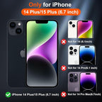 SUPFINE Magnetic for iPhone 15 Plus Case & iPhone 14 Plus Case(Compatible with MagSafe)(Military Grade Drop Protection) Slim Translucent Shockproof with Anti-Fingerprint Phone Case,Blue Green