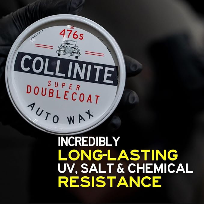 Collinite 476 Super Doublecoat Wax-Carnauba + Polymer Sealant - High Gloss Shine + Ultra Durable Hydrophobic Beading & Long-Lasting Paint Protection for Cars, Trucks, and Motorcycles (9 fl oz)