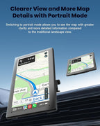 CarPlay Screen with Android Auto, CL798 7'' Portable Touchscreen with Portrait & Landscape Modes, Magnetic Bracket, GPS Navigation, Mirror Link, Bluetooth, Voice Control, OTA Update