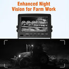FEISIKE 1080P Wired Backup Camera System for Tractors and Farm Trucks – 7" HD Monitor with Waterproof Rear View Camera, IR Night Vision, Vibration-Proof 10G for Agricultural & Heavy Equipment