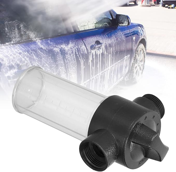 Foaming Car Wash Bottle, Water Gun Foam Garden Hose Car Washing Foamer Pot Tank, Foam Gun Soap Sprayer Hose Attachment Car Foam Gun, 100ML for Car Washing, Household Cleaning, Garden Hose