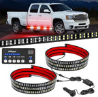 Nilight 2PCS 70 Inch Emergency Strobe Light Strip with Controller 864 LED Red White Running Board Lights Flexible Side Flashing Warning Caution Safety Waterproof for Truck Construction Pickup