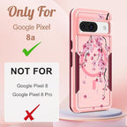 for Google Pixel 8A Case 6.1 Inch - Compatible with MagSafe Women Girls Cute Magnetic Protective Cover Girly Kawaii Flower Blossom Heavy Duty Shockproof Design for Google Pixel 8A Phone Cases