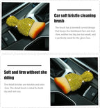 zipelo Auto Interior Dust Brush, Car Detailing Cleaning Brush with Diamond, Bling Handle Soft Bristles Dusting Tool, Scratch Free Dirt Clean Brushes for Vehicle Air Conditioner Vent (Yellow)