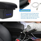 AULPHIKE Compatible with Nissan NV200 Armrest Car Center Console Organizer Armrests Double Layer Storage with 3 USB（Black）