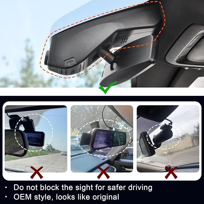 Mangoal Front 4K & Rear 1080P Dash Cam Custom fit for GMC Yukon, Yukon XL 2021-2022 (Model B), SLE SLT AT4 Denali, Integrated OEM Look, UHD 2160P Video, G-Sensor, Loop Recording, 128GB Card