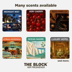 The Block - Wooden Car Air Freshener & Odor Eliminator - Long Lasting 30+ Day Scent - Car & Home Use - Fresh Gift Idea - Made in USA - Citrus Overdrive