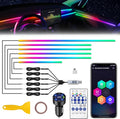Dreamcolor Acrylic Interior Car LED Strip Light with USB/Type C/4-Port Cigarette Lighter,RGB 6 in 1 with 187 inches 650 LEDs Ambient Lighting Kits, Sound Active Function Neon Led Strips for Car