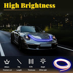 DIBMS 71-inch High-Brightness Car Hood Gap LED Light Strip - Daytime Running Lights Universal Auto Exterior Decor Accessories (Blue)