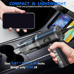 Foldable Car Vacuum Cleaner for Tesla Model 3 Y X S, 4-in-1 Cordless Handheld Vacuum,12000PA High Power, Tesla Mini Portable Car Vacuum with LED, Tesla Model Y 3 X S Accessories 2025-2017
