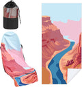 Hahafelt 1 Pack Car Seat Towel Covers with Storage Bag, 63 x 32 Inch Universal Non Slip Waterproof Sweat Protector for Car Truck, Gym Swimming Running, Machine Washable (Grand Canyon)