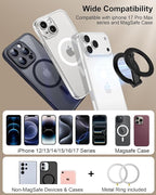 Magnetic Phone Grip for Magsafe, Foldable 360°Rotation Kickstand Mag Safe iPhone Stand, Dual-Sided Magnet Finger Loop Cellphone Ring-Style Holder for Apple 17/16/15/14/13/12 Series&MagSafe Car Mount