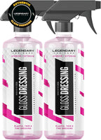 Legendary Gloss Dressing 16oz - Tire Shine Spray & Plastic Restorer - Water Based & Non-Greasy Interior/Exterior Detailing Spray - Trim, Rubber, Vinyl & Plastic Restorer for Cars (2Pack)