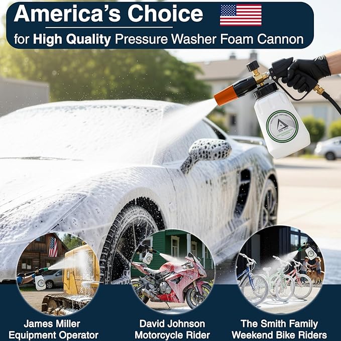 DBR Tech® Foam Cannon for Pressure Washer | Pro-Grade, 1.1mm Orifice, 1000-4000 PSI, Orange