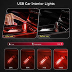 4 PCS USB Night Light, Touch Dimmable Mini USB LED Car Interior Ambient Lights, Portable Plug-in Glass Bottle Night Lamp for Car, Tent, Desk, Bedside(1Red1Blue1Green1Purple)
