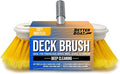Soft Boat Deck Brush, Heavy-Duty Marine Brush Head, 8" Bristle with Bumper, 3/4" Thread Handle, for RV, Truck, and Auto Cleaning