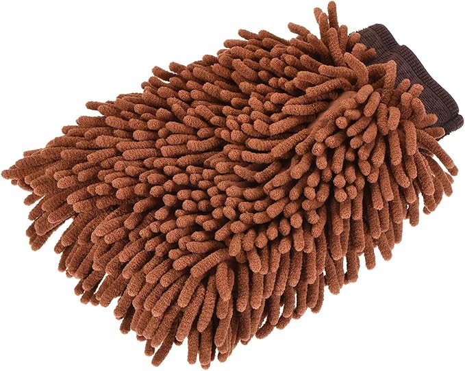 M METERXITY Microfiber Chenille Wash Mitt - Double Side Reusable Gloves for Cleaning Scratch-Free, Apply to Car Cleaning, Kitchen