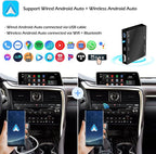 Compatible with Lexus Wireless CarPlay + Android Auto + Mirrorlink Retrofit Kit, Support NX UX LC RC 2014-2019, ES 2015-2019, GS LS RX LX 2016-2019 with Joystick/Small Touchpad