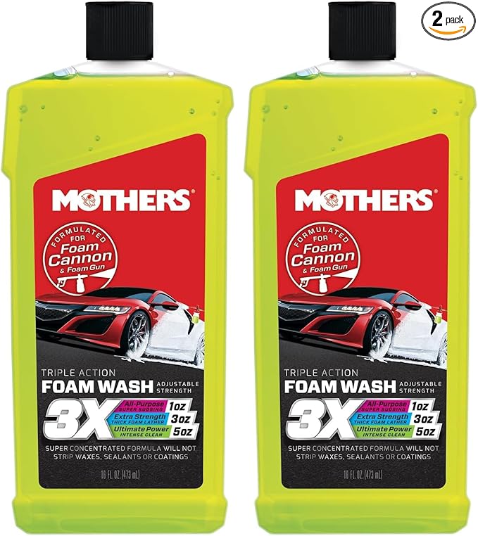 Mothers 05616 3X Triple Action Foam Wash, 16 fl. oz. (Pack of 2)