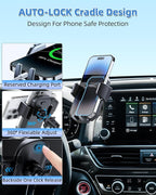 PZK Car Phone Mount for Honda Accord 2018-2022 Sport SE/EX/EX-L/Touring/LX Accessories 10th Gen Accord Only for 8-inch Screen 360° Rotation Auto Lock Phone Holder with Stroage Box Not Affect Vent