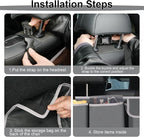 UYYE Trunk Hanging Organizer, Backseat Storage Bag, Collapsible Car Interior Accessories with 4 Pockets & 2 Mesh Pouches for Tools, Provide More Storage Trunk Space for SUV, Jeep, MPVs (Grey)