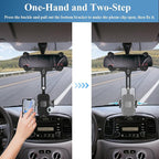 Car Phone Holder Mount, Rear View Mirror Phone Holder, Rotatable and Retractable Phone Holders for Your Car Compatible with iPhone Samsung All 4-7 Inch Cell Phones