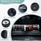 Car Trunk Organizer, Leather Trunk Organizer with LED Light Car Storage Box with Lid and Push-pull Handle Organizer Trunk Storage for SUV, Trunk, Minivan (Black, 42.9 x 11.4 x 12.2in)