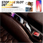 Junecarp 2PCS 2-in-1 Car Seat Gap Filler Organizer with Storage Slots,No Drop Car Gap Seat Filler for Storing Items,Universal in Between Cars Seats Catcher Cars Interior Accessories (Brown)
