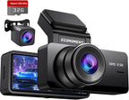 Dash Cam Front and Rear, 2.5K Dual Dash Camera for Cars, Car Camera with 3.16" IPS Screen, 170° Wide Angle, WDR Night Vision, G-Sensor, 24H Parking Monitor, 32GB Card Included, Support 256 GB Max