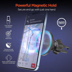 HyperGear MagSafe Magnetic Phone Holder Car Phone Holder Mount for Air Vent, Cellphone Holders Car Magnet Stand, Auto Magnetic Mount, Hands-Free Universal Holders w/Adapter Ring for iPhone, Android