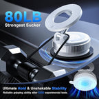 CloudValley Magnetic Car Phone Mount, [Compatible with MagSafe] 360° Adjustable Foldable Holder for Dashboard, 80LBS Suction & 2800gf Magnet, Car Accessories for iPhone 16 Pro Max 15 14, White