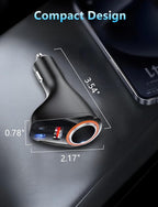 4 in 1 USB C Car Charger, 170W Multi USB Cigarette Lighter Adapter, Socket Splitter with 3 Ports, 12V/24V Dual USB Type C PD Fast Car Charger Adapter for iPhone 17/Air/16/15 Pro Max iPad GPS