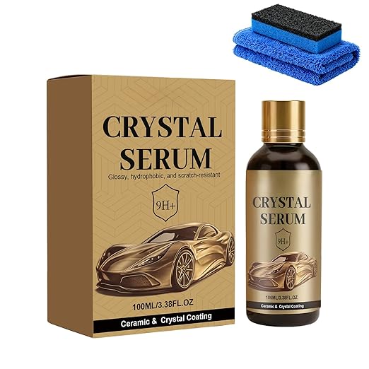 PTZ Crystal Serum – 9H Graphene Ceramic Coating for Cars, Advanced Hardness & Gloss, Water Beading Protection, DIY Car Paint, Glass & Wheel Care (1pcs)