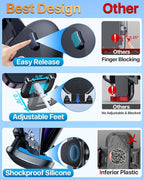 HTU 【Military-Grade Car Phone Holder,【Strongest & Longest Steel-Hook】 Car Vent Mount, Handsfree 360° Adjustable Automobile Cradle Air Clip Stand for iPhone 17 16 15 14 Pro Max Samsung (Graphite Gray)