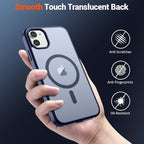 SUPFINE Magnetic for iPhone 11 Phone Case(Compatible with MagSafe)(Military Grade Drop Protection) Translucent Matte Shockproof Phone Cover, Navy Blue