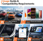 Wireless CarPlay Adapter for iPhone: Get in Your Car and Go - Auto Connects, Go Wireless Instantly, Crisp Audio, Always Updated. Carlinkit 5.0 Dongle for Wired CarPlay Android Auto Cars(2AIR Black).
