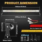 Auxbeam LED Led Light Bar 42 Inch 240W Straight Spot Flood Combo Led Off Road Lights, Amber White Strobe Offroad Fog Light Memory Function Yellow Driving Work Lights for Truck with DT Wiring Hardness