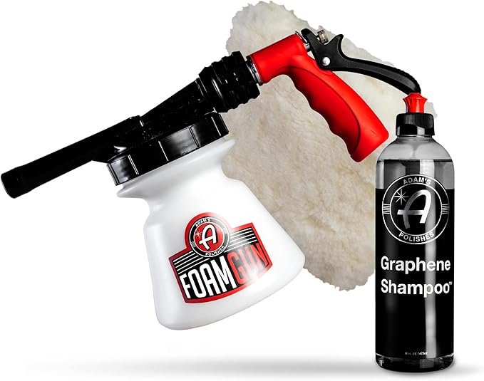Adam's Polishes Standard Foam Gun & Graphene Shampoo Bundle - Car Wash Foaming Sprayer for Garden Hose | Mix with Car Soap & Water & No Pressure Washer Required | Premium Grade Auto Detailing Tool