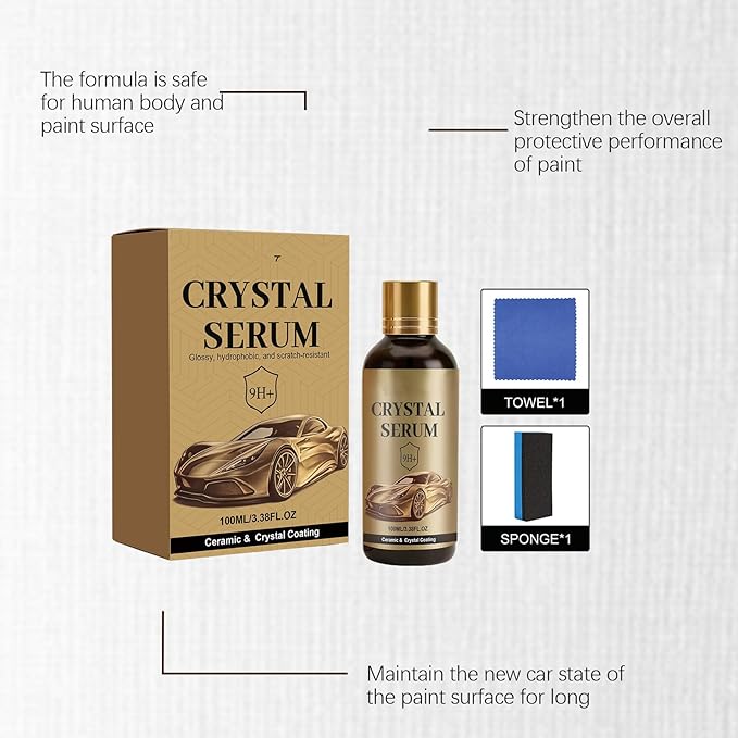 PTZ Crystal Serum – Advanced Graphene Ceramic Coating for Cars,9h Graphene Coating for Auto Car Detailing, Nano Coat Restore for Paint (2set)
