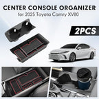 Autorder Center Console Organizer&Cup Holder for 2025-2026 Toyota Camry XV80 Accessories Armrest Storage Box with Durable Cup Holder Insert Tray Middle Console Organizer with Anti-Slip Mat
