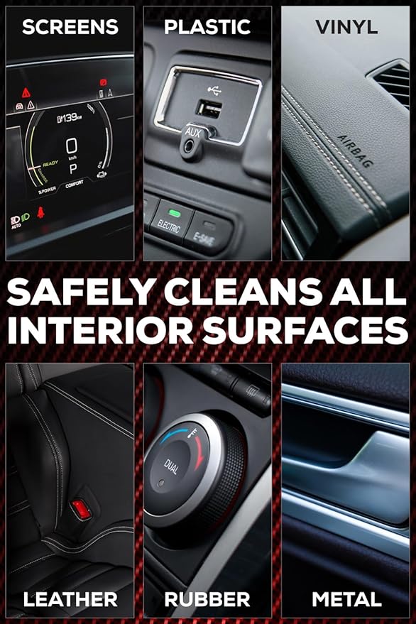 Car Interior Cleaner for Vehicle Detailing, Cleans and Protects Your Dashboard, Seats, Upholstery, Leather, Plastic, Vinyl, and More - 16 Fl Oz