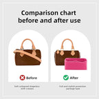 DGAZ Silk Purse Organizer Insert Fits LV Speedy 16/20/25/30/35/40/45 bags，Silky Smooth Bag Organizer，Luxury Handbag & Tote Shaper(Rose pourpre,New nano 16)