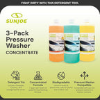 Sun Joe 3-Pack Snow Foam Car Wash Soap & Cleaner Concentrate, Multi-Scent, 1 Quart Per Bottle - Automotive Vehicle Cleaning Solution for Vinyl, Aluminum, Wood, & Brick Surfaces, SPX-AW3Q