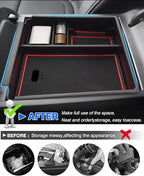 Autorder Center Console Organizer for 2022 2023 2024 Hyundai Tucson Accessories Armrest Storage Box Secondary Insert Tray with 2 Color Mats