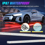 Nilight 4Pcs RGBW Aluminum Underglow Neon Accent Strip Lights 252LEDs Door Assist Multi Color DIY Sound Active Function Music Mode with APP and Remote Control Underbody Light Strips for Car Truck RV