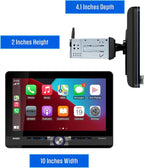 JENSEN J1CA10FL-R 10.1-inch Certified Apple CarPlay Android Auto Wired Wireless | LED Illuminated Light Ring | Single DIN & Double DIN Touchscreen Car Stereo | Bluetooth | Front & Rear Camera Inputs