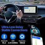 Wireless CarPlay Adapter for iPhone, Convert Wired to Wireless CarPlay, Mini CarPlay Wireless Adapter for iPhone 6+ and Cars from 2016, Plug and Play, Supports Voice Commands Via Siri