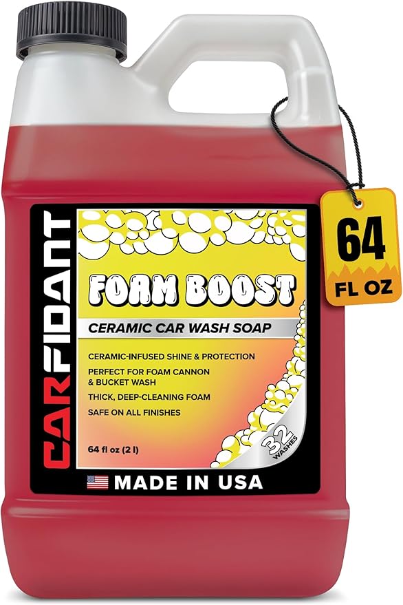 Carfidant Foam Boost Off-Road & ATV Wash Soap – Heavy Duty pH-Balanced Car Wash for Trucks, UTVs, RVs & Dirt Bikes – Quick Rinse, No Residue – Works with Foam Cannons, Guns & Buckets – 64 fl. Oz.