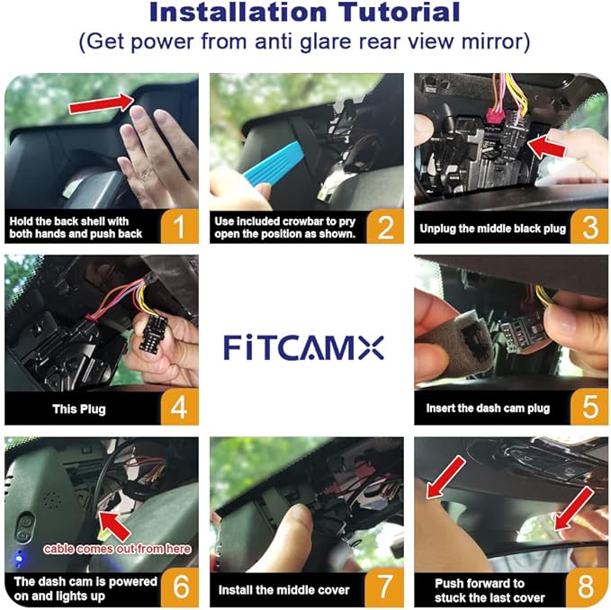 Fitcamx 4K Dash Cam Adapts for BMW 5 7 Series 2018-2023 530i 540i 530e M550i 740i 750i M760i 745e Xdrive (G30/G11), OEM Look, 2160P UHD Video, WiFi & APP, Loop Recording G-Sensor, Plug&Play, 64GB Card