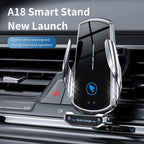 Wireless Car Charger Mount Automotive Electric Induction 15W Fast Charging Auto Clamping Car Phone Holder Mount Wireless Charging Mount Air Vent Phone Holde Compatible with All Android (Black)
